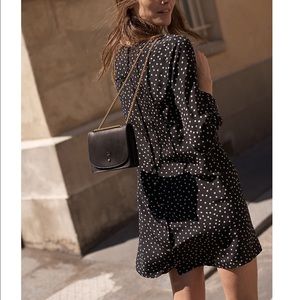 Madewell Star Silk Button Back Long Sleeve Dress